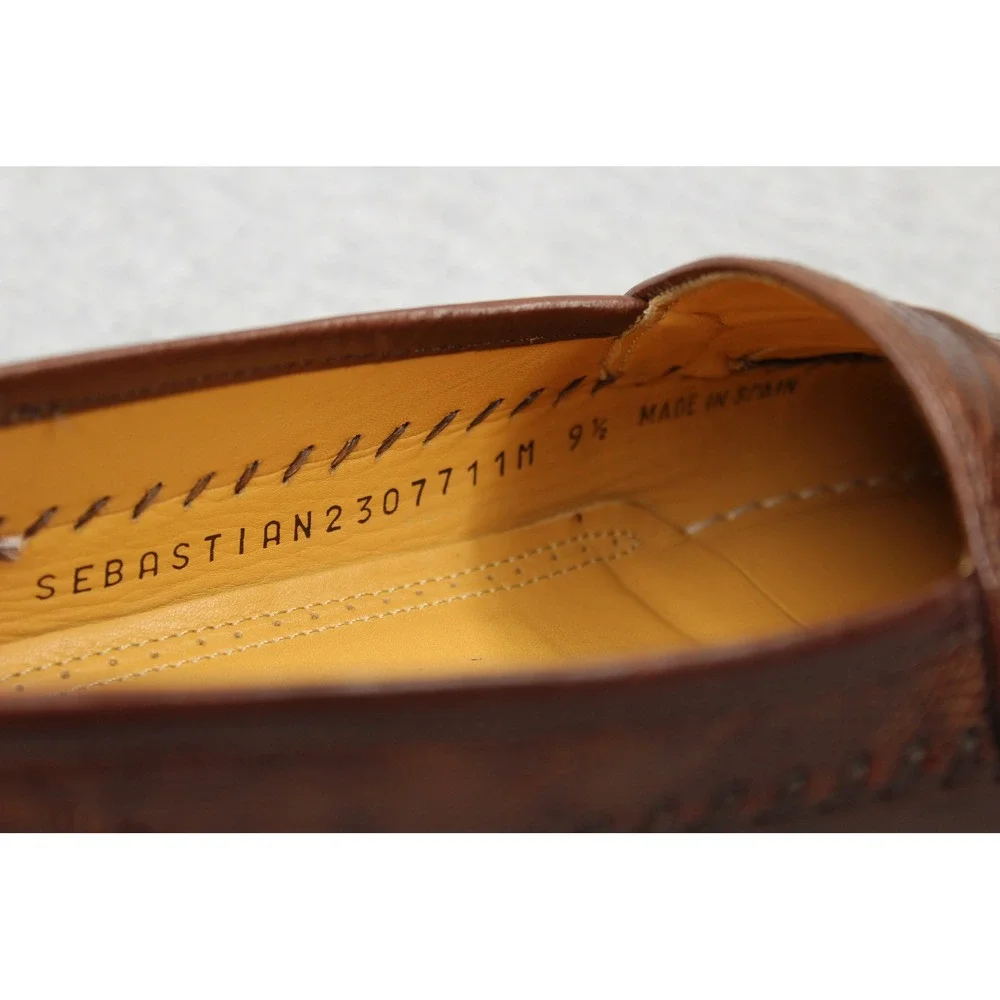 Mezlan Loafers Mens 9.5 Brown Sebastian Sebastian Genuine Lizard Skin Dress Shoe